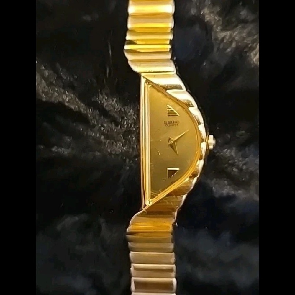 Seiko Gold-Tone Half Moon Women's Watch